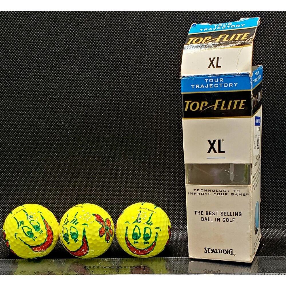 Top Flite XL Tour Trajectory Box of 3 Golf Balls USA Sports Golfing PGA